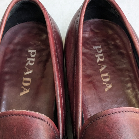 Prada Penny Loafers Red Leather Men Size US 10 main image 16